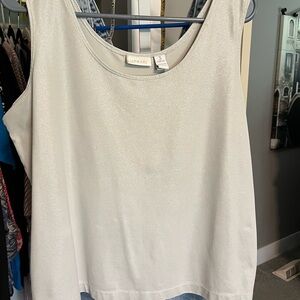 Chico's Shimmering Silver Tank Top XL/3 - EUC - Great Base Layer!